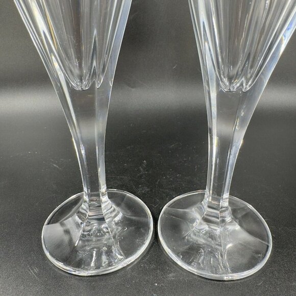 Godinger EMPIRE Spiral Barware Flute Cups Clear Glasses Retired Set 2 Vintage - Picture 7 of 8